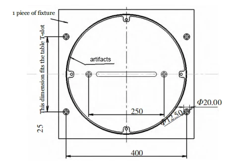 Fig. 3 Drawing for drilling of fixture (unit mm)