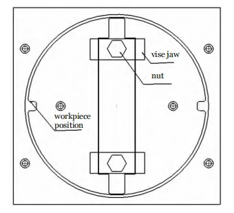 Fig. 4 Schematic diagram of the milling workpiece mounting position