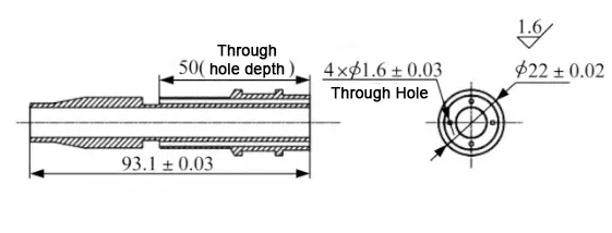 Figure 1. Dimensional requirements for deep hole machining of parts