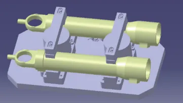 b) Cylinder B<br/>Figure 8 Three dimensional design of the fixture