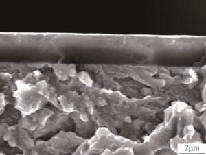 Figure 8 SEM image of the cross sectional fracture surface of the AlTiN coating