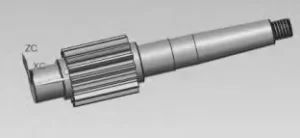 Figure 4 Three Dimensional Modeling of Gear Shaft