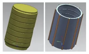 Fig.5 Schematic diagram of axial stiffeners Fig.5 Schematic diagram of axial stiffeners