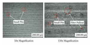 Figure 10. Topography of the machined surface of the workpiece