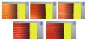 Figure 6. Simulation diagram of the five steps of the contour turning method