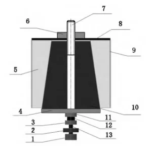 Figure 3 Structural diagram of a hydraulically operated, pressure maintaining automatic internal support clamp Figure 3 Structural diagram of a hydraulically operated, pressure maintaining automatic internal support clamp