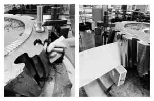 Figure 6 Inspection of sample columns and product leaves Figure 6 Inspection of sample columns and product leaves