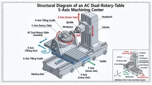 Fig 2 Structural Diagram of an AC Dual Rotary Table 5 Axis Machining Center Fig 2 Structural Diagram of an AC Dual Rotary Table 5 Axis Machining Center
