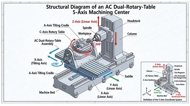 6 Types of 5-Axis Machining Centers: Structures, Advantages and Applications