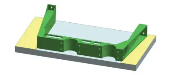 Figure 3. The workpiece is fixed on the tooling plate.