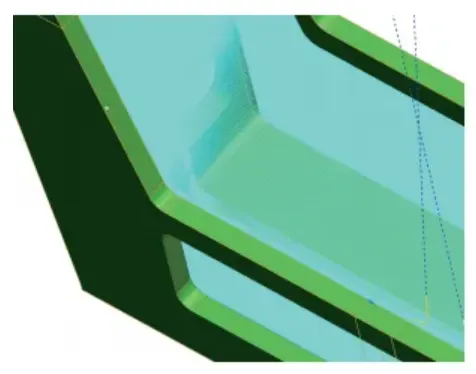 Figure 7. Magnified view of the toolpath for internal cavity machining