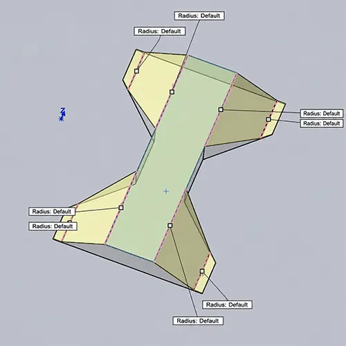 Figure 18. Selecting a specific bend line on the entity. Figure 18. Selecting a specific bend line on the entity.
