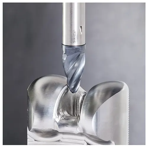 Figure 2 Solid carbide replaceable head barrel shaped cutter heads successfully applied within the cost effective MULTI MASTER design concept. Figure 2 Solid carbide replaceable head barrel shaped cutter heads successfully applied within the cost effective MULTI MASTER design concept.