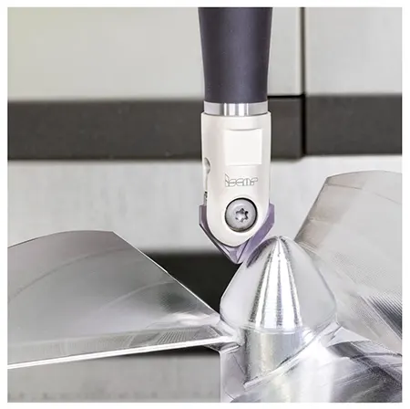 Figure 3 Single insert barrel shaped cutters demonstrate high performance parameters when machining complex surfaces of critical components Figure 3 Single insert barrel shaped cutters demonstrate high performance parameters when machining complex surfaces of critical components