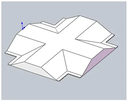 Figure 6. Extrude another face to obtain the final solid object. Figure 6. Extrude another face to obtain the final solid object.