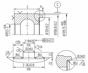 Fig 1 Dimensional accuracy of a type of antirotation structure Fig 1 Dimensional accuracy of a type of antirotation structure